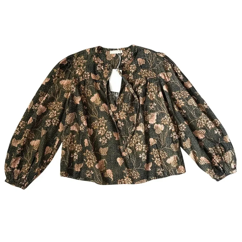 Ulla Johnson Tillie Blouse in Balsam Cotton Blend Voile Size 6